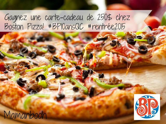 concours Boston Pizza Julie Philippon @mamanbooh